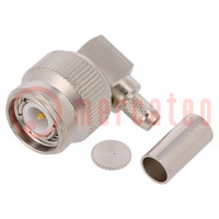 Plug; TNC; male; angled 90°; 50Ω; B9907,KX15,RG141,RG58C/U; PTFE