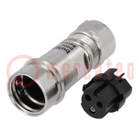 Connector: circular; plug; female; PIN: 3; Buccaneer 6000; 16A; 277V