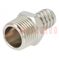 Push-in fitting; connector pipe; nickel plated brass; 14mm