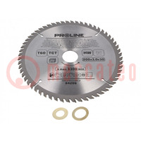Circular saw; Ø: 200mm; Øhole: 30mm; Teeth: 60; cemented carbide