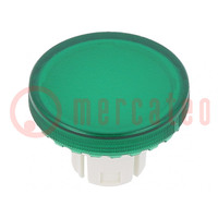 Actuator lens; 22mm; 61; transparent,green; plastic; Ø19.7mm