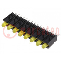 LED; in housing; yellow; 2.8mm; No.of diodes: 8; 20mA; 60°; 10÷20mcd