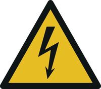 Bodenmarkierung - Warnung vor elektrischer Spannung, Gelb/Schwarz, 40 cm, R10
