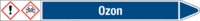 Rohrmarkierer mit Gefahrenpiktogramm - Ozon, Blau, 3.7 x 35.5 cm, Selbstklebend