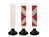 Modellbeispiele: Minibake mit Bakenfuß, wahlweise weiß oder rot/weiß mit Richtungspfeil (Art. v.l. 12912, 35989, 35990)