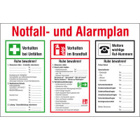 Aushang, Kunststoff, Notfall- und Alarmplan, 60,0 x 40,0 cm