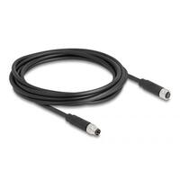 DELOCK M8 3 Pin Kabel A-kodiert St. zu Bu. PUR (TPU) 3 m