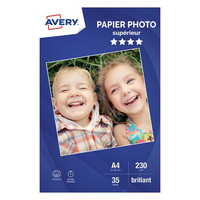 Avery 2497-35 papier photos A4 Blanc Gloss