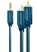 ClickTronic 1m MP3 Adapter câble audio 3,5mm 2 x RCA Bleu