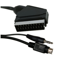 ICIDU Video / Audio Cable, 5m S-Video (4-pin) + 3.5mm SCART (21-pin) Black