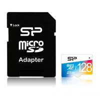 Silicon Power 128GB Elite MicroSDXC Class10 UHS-1 tot 85Mb/s incl. SD-adapter Colorful