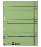 Leitz 16580055 lengüeta de índice Separador numérico con pestaña Cartón Verde