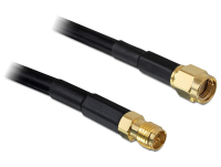 DeLOCK 15m CFD200 coax-kabel RP-SMA Zwart