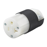 Hubbell HBL5369C electrical power plug Black, White 2P