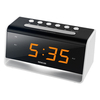 Sencor SDC 4400 napelemes rádiós vezérlésű óra Digitális ébresztőóra Fekete, Ezüst