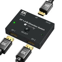 Techly IDATA-DP-2DP-8KT commutateur vidéo DisplayPort