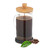 Relaxdays Kaffeebereiter, manuelle Stempelkanne, Siebeinsatz, 1 l, Glas mit Bambusdeckel, Teebereiter, transparent/natur