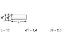 Unisolierte Aderendhülse, 1,0 mm², 10 mm lang, DIN 46228/1, silber, 440310.47