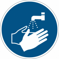 Gebotsaufkleber 'Hände waschen' ablösbar
