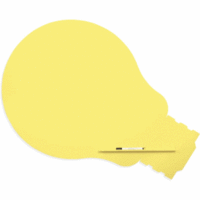 Symbol-Tafel Skinshape Glühbirne lackiert 100x150cm RAL 1016 schwefelgelb
