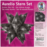 Faltblätter Aurelio Stern Spiralornament 115g/qm 14,8x14,8cm schwarz