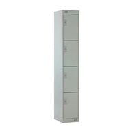 Coloured door lockers with standard top, 4 light grey doors, 300 x 300mm