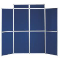 Aluminium framed, large panel, folding display panel kit - 8 panel, blue