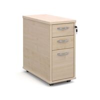 Office tall mobile pedestal drawers - delivery and install - narrow, oak