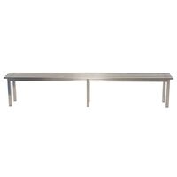 Aqua mezzo freestanding changing room bench - stainless steel, 2500mm width