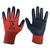 Pred Cardinal 9 - Size 9 Red/Black 13 Gague Polyester Pred CARDINAL Nitrile Foam Ribbed Glove (Pair)
