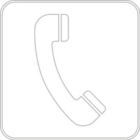 Türkennzeichnung "Telefon + Rahmen", Folie, 150 x 150 mm, weiß