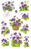 Blumenaufkleber, Papier, Veilchen, bunt, 30 Aufkleber