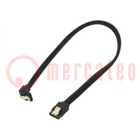 Cable: SATA; SATA plug,SATA plug angled; 0.3m; SATA III; black