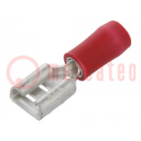 Terminal: flat; 6.3mm; 0.8mm; female; 0.5÷1.5mm2; crimped; red