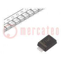 Diode: rectifying; SMD; 1kV; 1A; 500ns; SOD123F; Ufmax: 1.3V