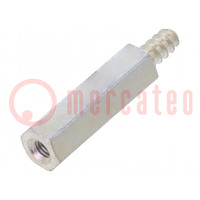 Screwed spacer sleeve; 20mm; Int.thread: M3; Ext.thread: ST3,5