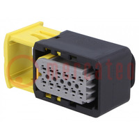 Connector: automotive; female; plug; for cable; PIN: 12; grey; IP67