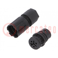 Connector: circular; plug; RST; female; PIN: 3; silver plated; 8A