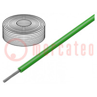 Przewód; SiF; 1x1,5mm2; linka; Cu; silikon; zielony; -60÷180°C; 100m