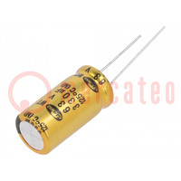 Capacitor: electrolytic; THT; 330uF; 63VDC; Ø12.5x25mm; ±20%; 5000h