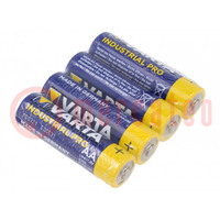 Batterij: alkaline; 1,5V; AA; niet-oplaadbaar; Ø14,5x50,5mm; 4st.