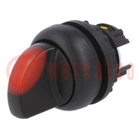 Switch: rotary; 22mm; Stabl.pos: 1; red; M22-FLED,M22-LED; IP67