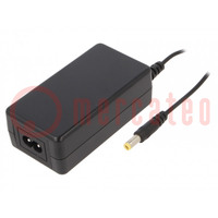 Power supply: switching; 24VDC; 1.25A; Out: 5,5/2,1; 30W; 90÷264VAC