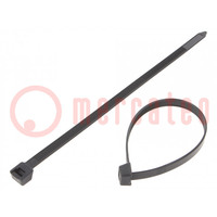 Cable tie; L: 200mm; W: 7.6mm; polyamide; 550N; black; Ømax: 51mm