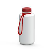 Artikelbild Drink bottle "Refresh" clear-transparent incl. strap, 1.0 l, white/red