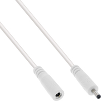 InLine DC extension cable, DC male/female 3.5x1.35mm, AWG 18, white 5m