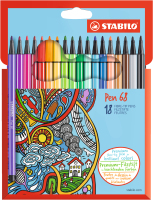 STABILO Pen 68 viltstift Fijn Meerkleurig 18 stuk(s)