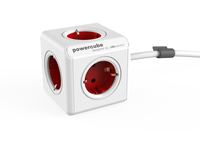 Allocacoc PowerCube Extended elektromos elosztó 1,5 M 5 AC kimenet(ek) Beltéri Vörös, Fehér
