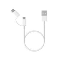 Xiaomi Mi 2-in-1 USB Cable Micro USB to Type C 30cm kabel USB 0,3 m USB 2.0 USB A Micro-USB B Biały