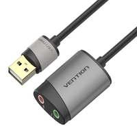 Vention USB External Sound Card 0.15M Gray Metal Type